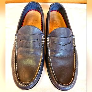 Polo Ralph Lauren Blackley Penny Men's Leather Navy Blue Loafers Shoes Sz 11.5 D